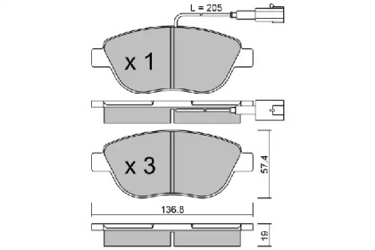 Комплект тормозных колодок AISIN BPFI-1014